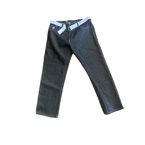 Red Ape Authentic Jeans 40 NWT Embroidered Y2K Streetwear Denim Baggy Belted 40 - Picture 8 of 14
